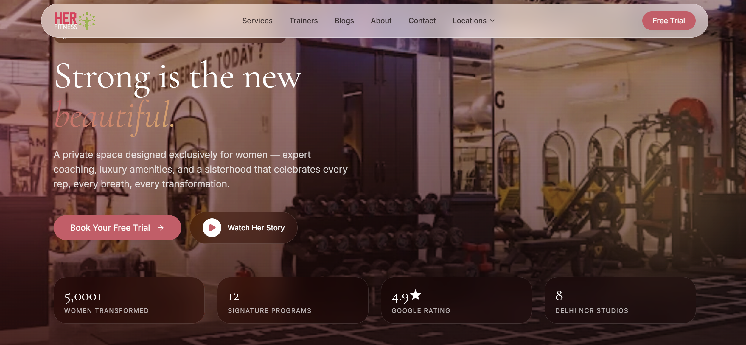 Home Page Design- Using the Gym's indoor content
